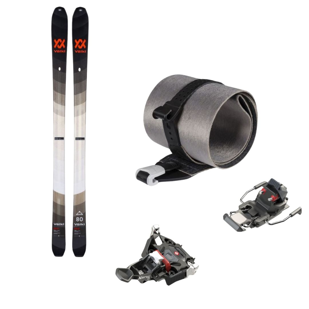 Skialpový set VÖLKL Rise 80 - skialpové lyže s pásmi + viazanie Fritchi s brzdami